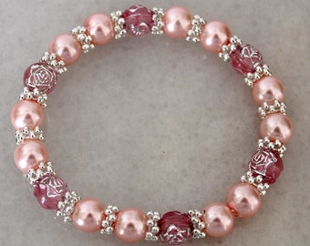 Pink Crush Bracelet, Bead Bracelet,Brides Bracelet,Fashion Bracelet,Stylish Bracelet, valentine&#39;s Gift ,Handmade Bracelet, Gift for Mum