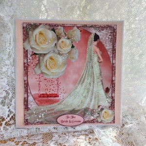 Tarjeta elegante para el día de la boda, tarjeta para la novia, tarjeta para tu boda, felicitaciones para ti, recién casados, tarjeta de boda, tarjeta romántica, tarjeta de amor