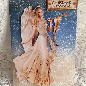 Biglietto di Natale angelico, biglietto di benedizione, biglietto di Natale angelo, benedizioni natalizie, biglietto religioso, biglietto di buone feste