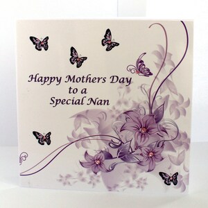 Tarjeta hecha a mano de lujo, tarjeta hermosa, tarjeta del Día de las Madres, Feliz Día de las Madres, tarjeta para Nan, Tarjeta Especial Nan