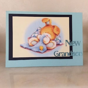 Neue Baby Jungen Karte, Neue Geburt, Glückwünsche, Neue Enkel, Großeltern Karte, Baby Enkel Karte, Neue Ankunft Karte, Baby Enkel,