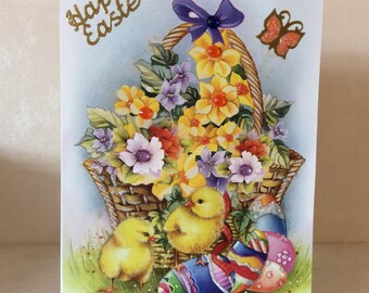 Easter Card, Spring chick, Easter Basket card, Fun card, Happy Easter Card, Spring card, Handmade Card, Card for Easter