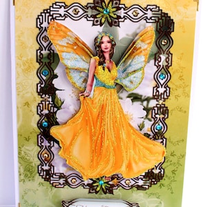Magische Decoupaged Fairy verjaardagskaart, mythische kaart, mooie kaart, kaart voor dames, maat A5