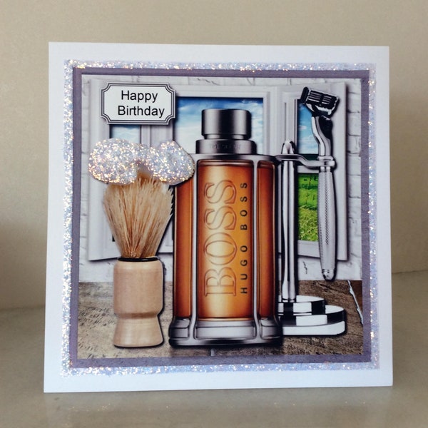 handmade Happy Birthday card/ Card for him/  Mans Greeting Card
