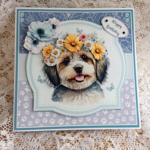 Carte d’anniversaire pour les amoureux des chiens, carte d’anniversaire pour chien mignon, carte pour l’anniversaire, carte pour elle, carte d’anniversaire pour dames,