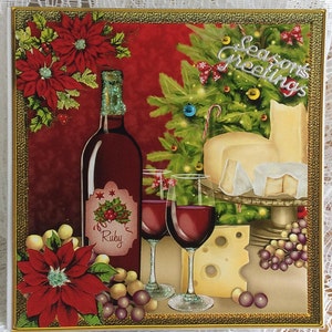 Piccola cartolina di Natale luminosa, cartolina festiva, buon Natale, dimensioni 5 x 5 pollici, divertimento natalizio, carta divertente, cartolina felice vacanza