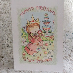 Bedruckte Geburtstagskarte, hübsche Karte, süße Karte, Karte für kleine Mädchen, alles Gute zum Geburtstag, Geburtstagsgrüße, Karte für Mädchen, süße Karte, Spaßkarte