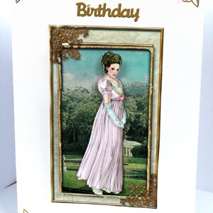 Cartão de aniversário mostrando Cartão de Senhora Elegante, cartão exclusivo, Tamanho A5