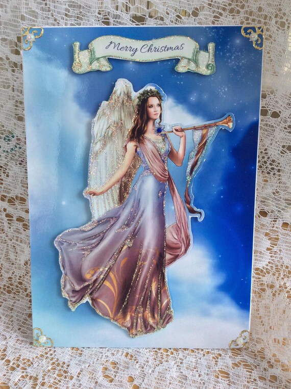 Christmas Angel Card: Sparkling Dress, Merry Christmas