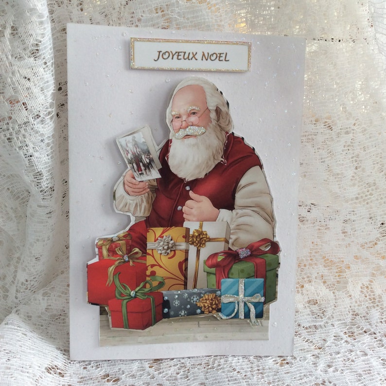 Carte de Noël français, Joyeux Noël, Joyeux Noel, Carte amusante, Carte de fête, Vœux de Noël, Carte de vacances, Carte en français, Carte du Père Noël image 1