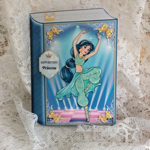 Mooie boekenkaart, gelukkige verjaardag prinses, speciale boekenkaart, meisjesverjaardagskaart, luxe kaart, nieuwigheidskaart, kaart voor prinses
