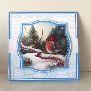 Carte de Noël Robin, jolie carte Robin, un rouge-gorge pour Noël, Joyeux Noël, carte de Noël traditionnelle, carte de scène d'hiver, carte de vacances