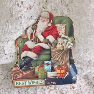 Biglietto di Natale a forma di Babbo Natale di lusso, biglietto di Natale divertente, biglietto di Natale autoportante, biglietto per le festività natalizie, biglietto per il personaggio di Babbo Natale