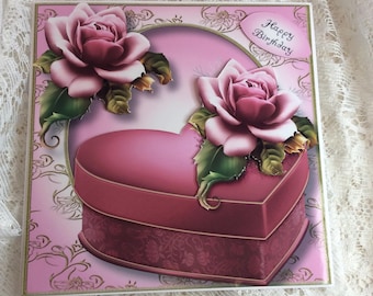 Birthday card for Lady, Just for her, Female Birthday card, Printed insert, Handmade card,