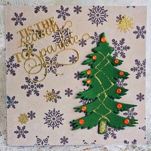 3D-kerstboomkaart, handgemaakte luxe kaart, kerstkaart, feestelijke kaart, kaart voor familie, prettige feestdagen, gedecoupagede kaart