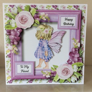 Biglietto fatto a mano, Biglietto per bambini, Biglietto d'auguri, Biglietto fata carina, Buon compleanno amico, Biglietto d'amicizia, Biglietto per bambina, Compleanno bambina