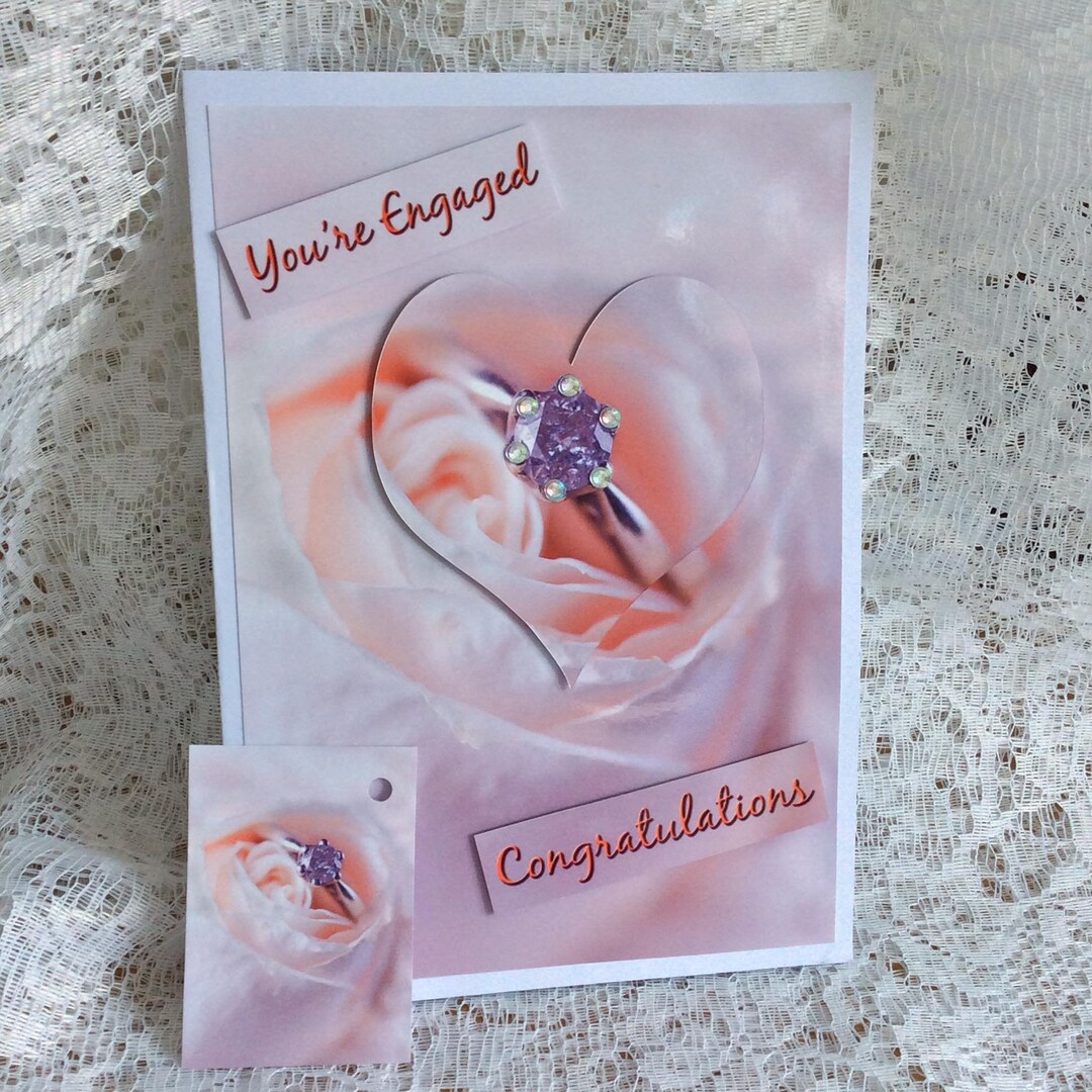 Engaged Tag Engagement Card, You're Engaged Card, Congratulations on Your ...