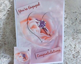 Engagement card, You're Engaged card, Congratulations on your Engagement, For the Happy Couple, On your special day , free gift tag