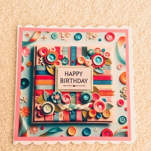 Geburtstagskarte, alles Gute zum Geburtstag, Geburtstagsgrüße, kleine Karte, Süße Geburtstagskarte, handgemacht, helle Karte, Größe 15,5 x 15 cm