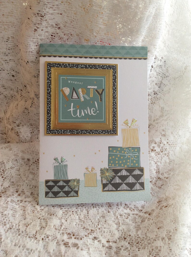 Timezone Party Card Party Time Birthday Card: Modern A5 Handcrafted Design - Etsy