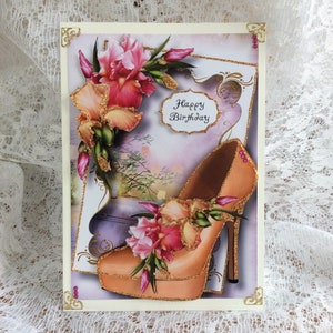 Shoe lovers Birthday Card,  unique card, Birthday Greeting, card for her, shoes Card , card for daughter, card for mother, luxury card ,