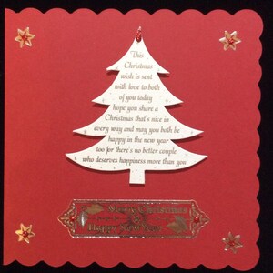 Tarjeta hecha a mano de árbol de Navidad pequeño, Tarjeta para Navidad, Tarjeta de verso, Felices fiestas, Feliz Navidad, Feliz Navidad, tamaño 6 x 6 pulgadas