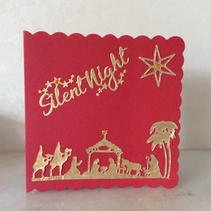 Biglietto per Natale, Biglietto Notte silenziosa, Biglietto per canti natalizi, Biglietto religioso, Biglietto festivo, Biglietto piccolo. Biglietto religioso, biglietto della Natività