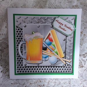 Geburtstagskarte für Bruder, lustige Karte, handgemachte Karte, Karte für ihn, Geburtstagskarte für Teenager, Geburtstagskarte für Männer, sportliche Karte, Größe 15 x 15 cm
