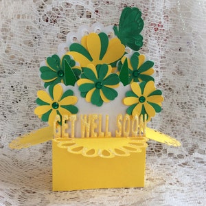 Guérissez bientôt, coffret cadeau fleur, carte fleur, boîte soleil, carte Get Well, carte boîte, carte spéciale, je pense à vous, juste pour vous