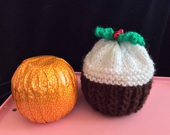 Hand Knitted Chocolate Orange Hat, Novelty Christmas Gift