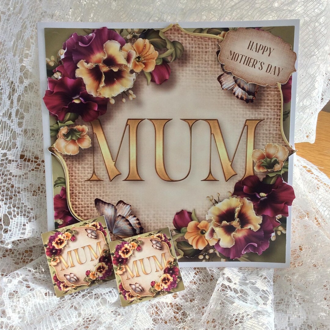 Handmade Card for Mothers Day, Card for Mum, Stylish Mothers Day Card ...