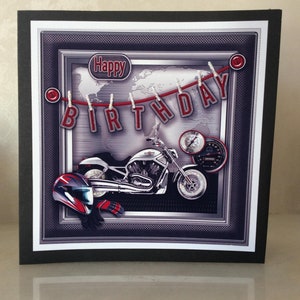 Carte de vœux d’anniversaire Bikers, carte pour fils, carte pour frère, carte pour mari, carte d’anniversaire Mans, carte garçons, carte homme, taille 5 x 5 pouces