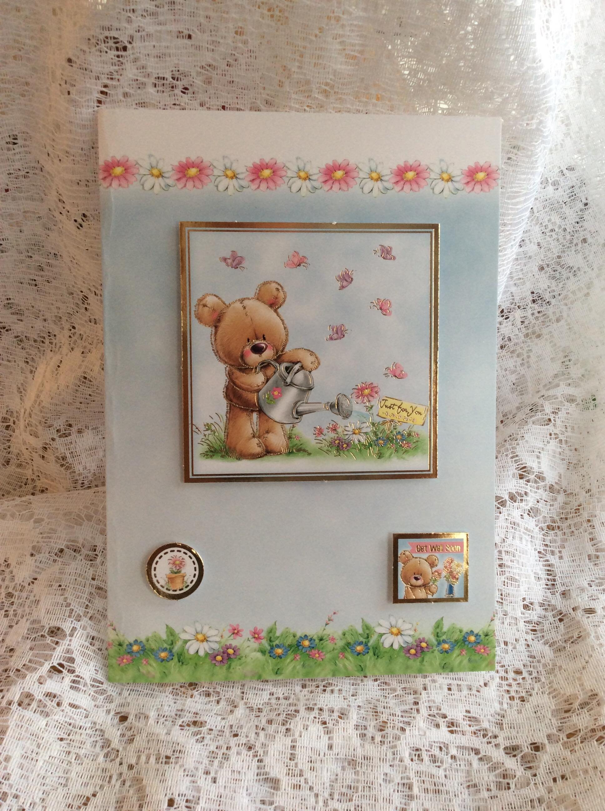 Get Well Soon Card Cute Teddy Card Thinking of You Get Well 