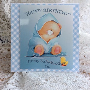 Teddybeer broer verjaardag, verjaardagskaart, broertje kaart, verjaardagskaart voor broer, teddy kaart, leuke kaart, gelukkige verjaardag, leuke kaart,