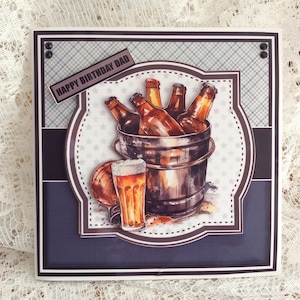 Vaders verjaardagskaart, kaart voor hem, leuke verjaardagskaart, bierdrinkerskaart, humorkaart, kaart voor papa maat 6 x 6 inch