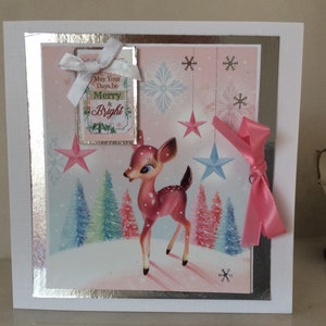Kersthertenkerstkaart, traditionele scènekaart, kaart voor Kerstmis, prettige feestdagen, kerstgroeten, gelukkige kerstkaart