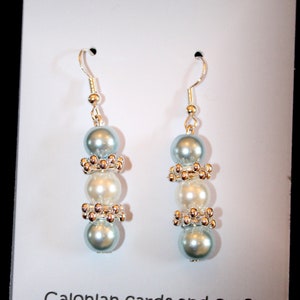 Ice Blue Earrings, Bead Earrings, Brides Earrings, Gift for Mum ,Christmas gift , Anniversary Gift,Handmade Earrings, dangle Earrings