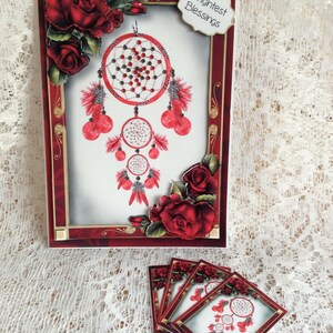 Dream Catcher Card, Peace Card, Blank card, Handmade card, Birthday Greetings card, Modern design Card, Thinking of you card, free gift tags