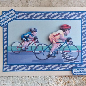 Carte cycliste faite à la main, Carte pour lui, Carte d’anniversaire masculine, Joyeux anniversaire, Salutations d’anniversaire, Carte de cyclisme, Carte amusante, Taille A5