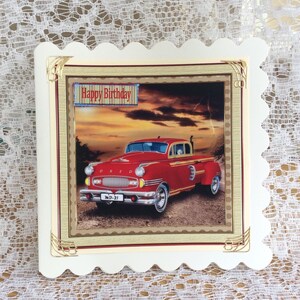 Carte d'anniversaire faite à la main, carte de voiture vintage, carte d'anniversaire Mans, carte de voiture, carte pour père, carte pour grand-père, carte pour mari