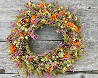 Garden Wreath: Sustainable Autumn Decor,  Thanksgiving Wreath, 4 sizes
