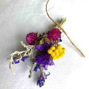 Mini Bouquet Sets/ Present Toppers/Wedding Favors, real dried flowers and herbs, party favors image 5