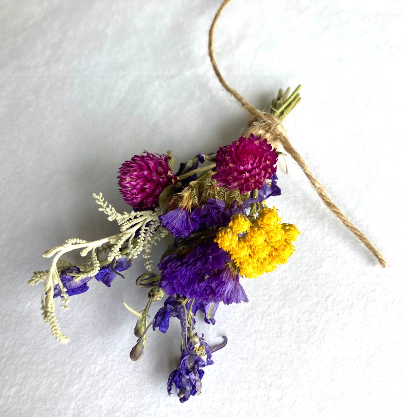 Mini Bouquet Sets/ Present Toppers/Wedding Favors, real dried flowers and herbs, party favors image 5