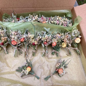 Mini Bouquet Sets/ Present Toppers/Wedding Favors, real dried flowers and herbs, party favors image 4