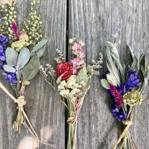 Mini Bouquet Sets/ Present Toppers/Wedding Favors, real dried flowers and herbs, party favors image 9