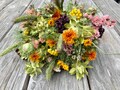 Dried Flower Bouquet in Autumn Tones, organic, 16”x8” For wall, vase or table