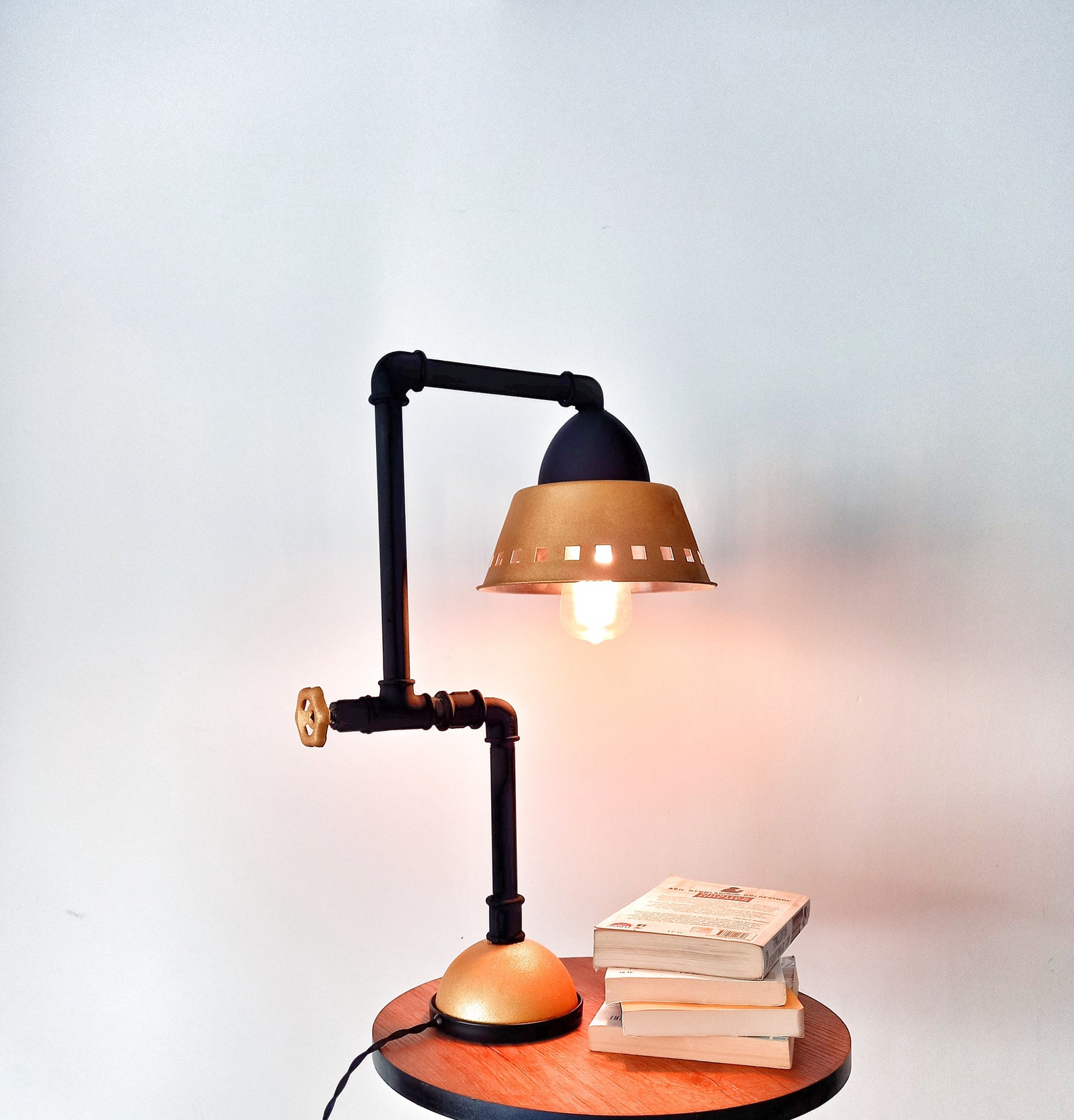 Rustic Dimmable Table Lamp Wood Edison Dimmer Desk Lamp Etsy