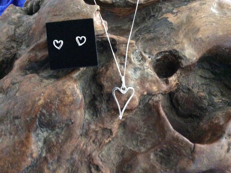 Sterling Silver Heart Set