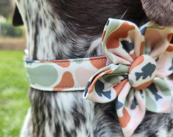 Handmade Fish Camo Dog Collar with Bow Tie - The Winnie Collar