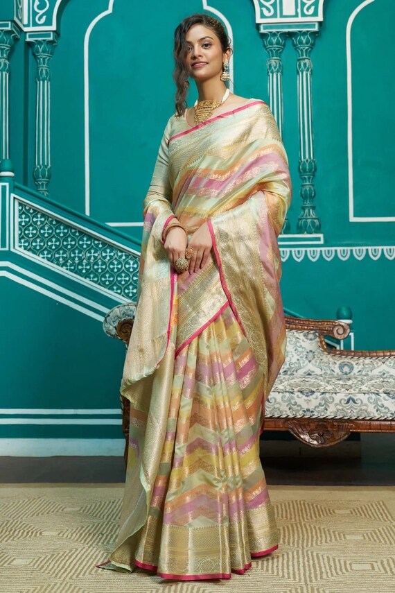 Rajasthani Georgette Lehariya Saree With Running Blouse Traditional Design  Saree | eBay